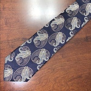 XMIPlatinum 100% Italian silk paisley tie made USA